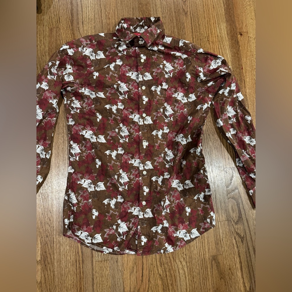 Cremieux Brown and Red Floral Men's Shirt